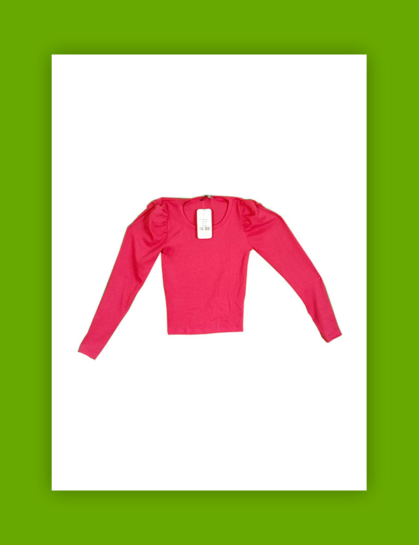 Omuz Büzgülü Pembe Crop